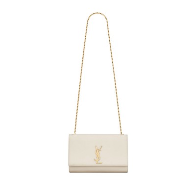YSL KATE MEDIUM IN GRAIN DE POUDRE EMBOSSED LEATHER 364021BOW0J9207 (24*14.5*5.5cm)